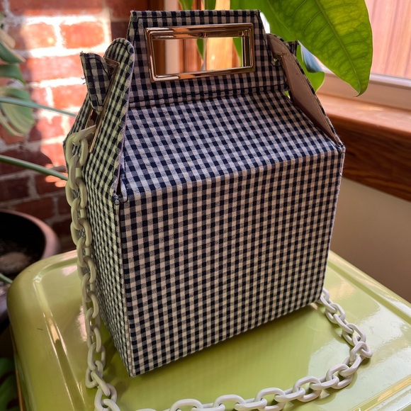 Pop & Suki Takeout Bag in Blue Gingham - Picture 1 of 8